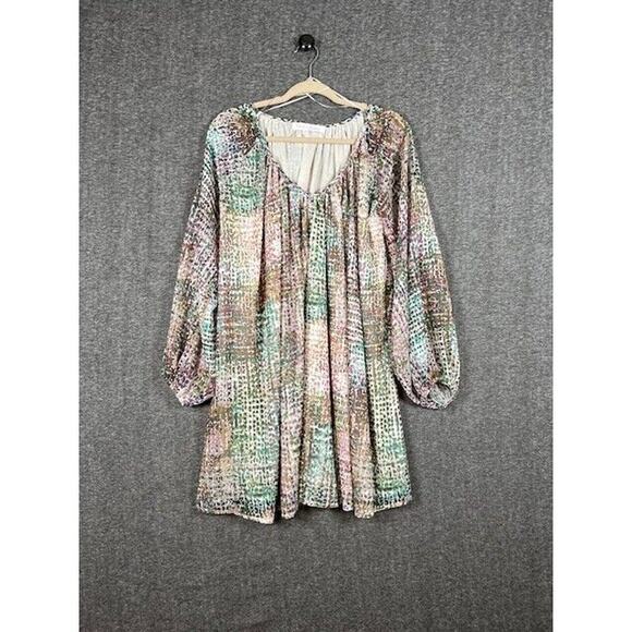 Meet Me In Santorini Lined Long Sleeve Dress Sz M - Picture 2 of 9